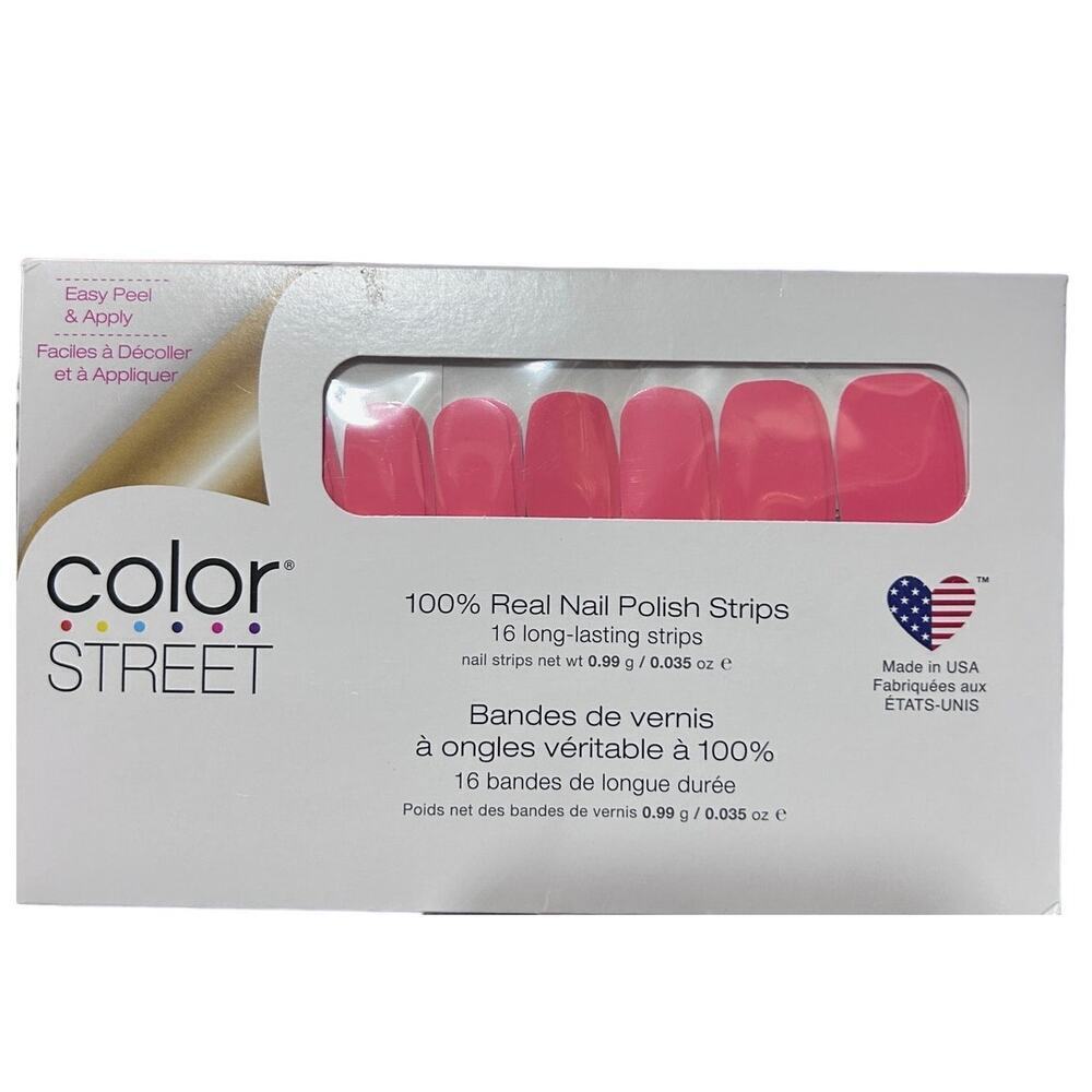 Color Street Coribbean Coral 100% Real Nail Polish Strips 16 Count Peel & Apply
